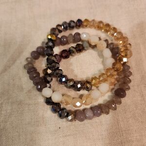 Handmade Multi-Color Czech Faceted  Crystal Beaded Bracelets. NEW